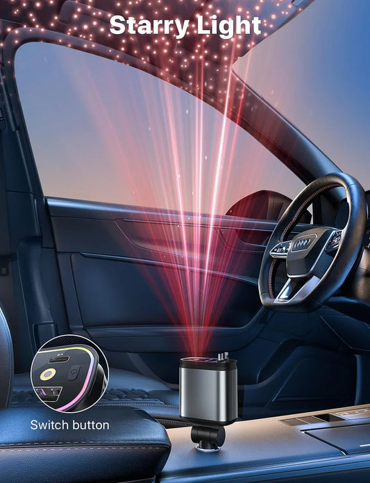 4 In 1 Retractable Car Charger 66W with Star Projection Night Light