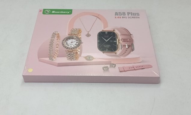 A58 Plus Ladies Smartwatch & Jewelry – 8-in-1 Luxury Combo Gift Set