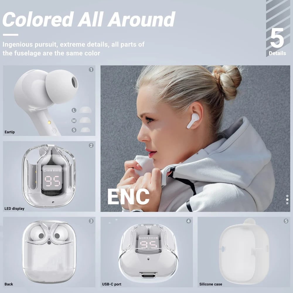 Air 31 TWS Crystal Wireless Earbuds