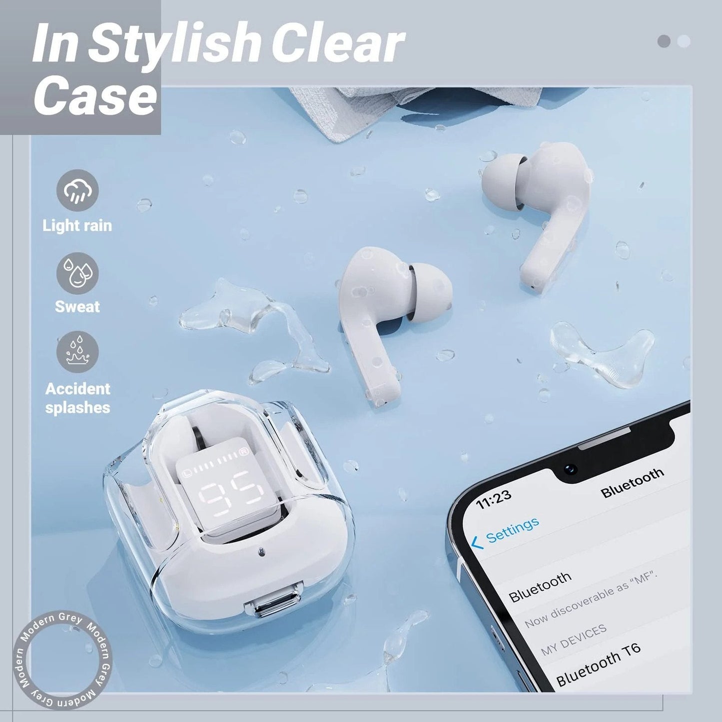 Air 31 TWS Crystal Wireless Earbuds
