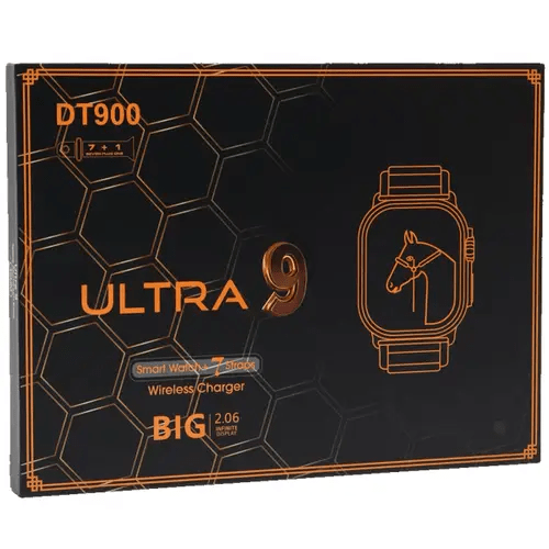 DT900 Ultra 9 Smartwatch Gift Set (7 Straps + Wireless Charger)