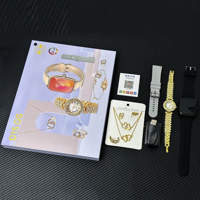 D15 GS Ladies Smartwatch & Jewelry Luxury Gift Set 8 in 1